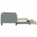 daybed med udtræk og skuffer 90x200 cm stof lysegrå