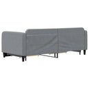 daybed med udtræk og skuffer 90x200 cm stof lysegrå