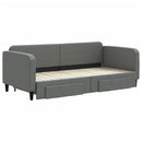 daybed med udtræk og skuffer 90x200 cm stof mørkegrå