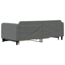 daybed med udtræk og skuffer 90x200 cm stof mørkegrå