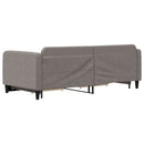 daybed med udtræk og skuffer 90x200 cm stof gråbrun