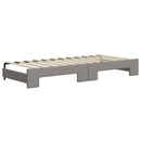 daybed med udtræk og skuffer 90x200 cm stof gråbrun