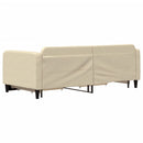 daybed med udtræk og skuffer 90x200 cm stof cremefarvet
