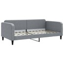 daybed med udtræk og skuffer 100x200 cm stof lysegrå
