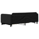 daybed med udtræk og skuffer 100x200 cm stof sort
