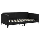 daybed med udtræk og skuffer 100x200 cm stof sort