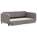 daybed med udtræk og skuffer 100x200 cm stof gråbrun