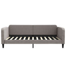 daybed med udtræk og skuffer 100x200 cm stof gråbrun