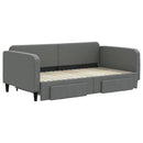 daybed med udtræk og skuffer 90x190 cm stof mørkegrå