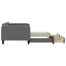 daybed med udtræk og skuffer 90x190 cm stof mørkegrå