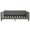 daybed med udtræk og skuffer 90x190 cm stof mørkegrå