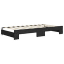 daybed med udtræk og skuffer 90x190 cm stof sort