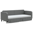 daybed med udtræk og skuffer 80x200 cm stof mørkegrå