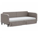 daybed med udtræk og skuffer 80x200 cm stof gråbrun
