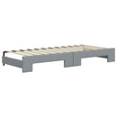 daybed med udtræk og skuffer 90x200 cm stof lysegrå