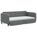 daybed med udtræk og skuffer 90x200 cm stof mørkegrå