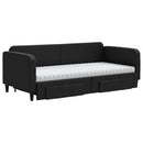 daybed med udtræk og skuffer 80x200 cm stof sort