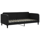 daybed med udtræk og skuffer 80x200 cm stof sort