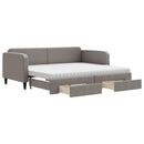 daybed med udtræk og skuffer 90x200 cm stof gråbrun