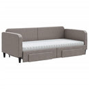 daybed med udtræk og skuffer 90x200 cm stof gråbrun