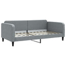 daybed med udtræk og skuffer 100x200 cm stof lysegrå