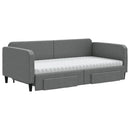 daybed med udtræk og skuffer 100x200 cm stof mørkegrå