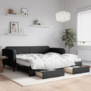 daybed med udtræk og skuffer 100x200 cm stof sort