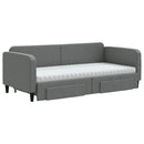 daybed med udtræk og skuffer 90x190 cm stof mørkegrå