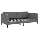 daybed med udtræk og skuffer 90x190 cm stof mørkegrå
