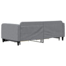 daybed med udtræk og skuffer 100x190 cm stof lysegrå