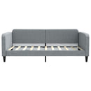 daybed med udtræk og skuffer 100x190 cm stof lysegrå