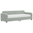 daybed med madras 80x200 cm velour lysegrå