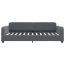 daybed med madras 80x200 cm velour mørkegrå