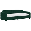 daybed med madras 80x200 cm velour mørkegrøn