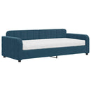 daybed med madras 90x200 cm velour blå