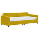daybed med madras 90x200 cm velour gul