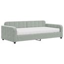daybed med madras 100x200 cm velour lysegrå