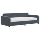 daybed med madras 100x200 cm velour mørkegrå