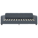 daybed med madras 100x200 cm velour mørkegrå