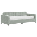 daybed med madras 90x190 cm velour lysegrå