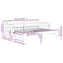 daybed med udtræk 80x200 cm velour blå