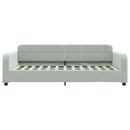 daybed med udtræk 80x200 cm velour lysegrå