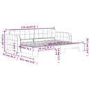 daybed med udtræk 80x200 cm velour lysegrå