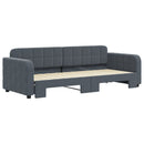 daybed med udtræk 80x200 cm velour mørkegrå