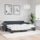 daybed med udtræk 80x200 cm velour mørkegrå