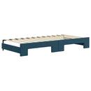 daybed med udtræk 90x200 cm velour blå