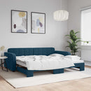 daybed med udtræk 90x200 cm velour blå