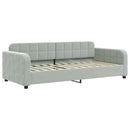 daybed med udtræk 90x200 cm velour lysegrå