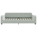 daybed med udtræk 90x200 cm velour lysegrå