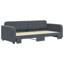 daybed med udtræk 90x200 cm velour mørkegrå